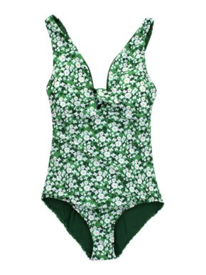Borgo De Nor Green Floral Pallas Bow Tie Swimsuit