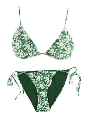 Borgo De Nor green Floral Triangle Pallas Bikini Set
