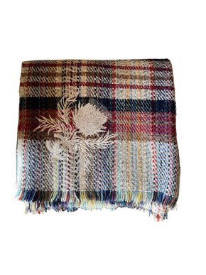 Chanel Multicoloured Plaid Wool Blanket