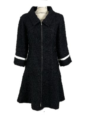 Chanel Runway Globalization Black Tweed Coat