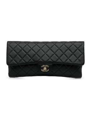 Chanel Black East West Classic Flap Clutch