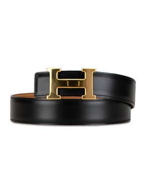 Hermes Black Constance Reversible Belt