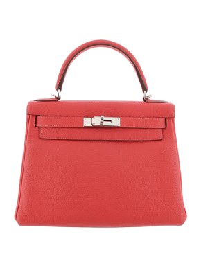 Hermes Kelly 28 Retourne in Red Togo Leather with Palladium Hardware