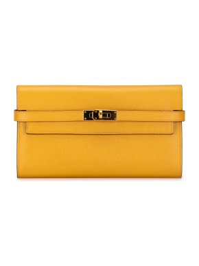 Hermes Yellow Epsom Kelly Classic Wallet