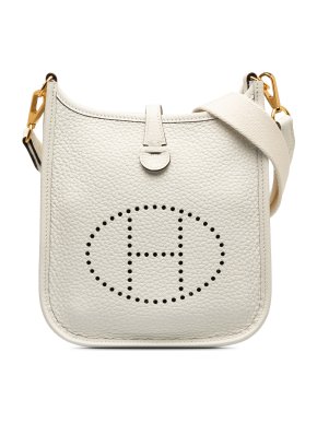 Hermes Evelyne TPM in New White Clemence Leather with Gold Hardware