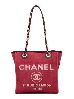 Chanel Red Mini Deauville Tote Bag