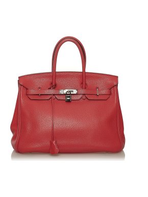 Hermes Birkin 35 Retourne in Red Clemence Leather with Palladium Hardware