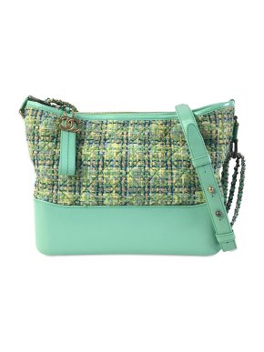 Chanel Green Medium Tweed Gabrielle Crossbody Bag