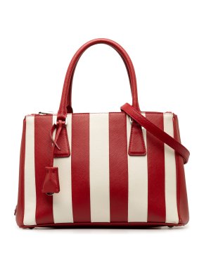 Prada Saffiano Galleria Small Double Zip Satchel