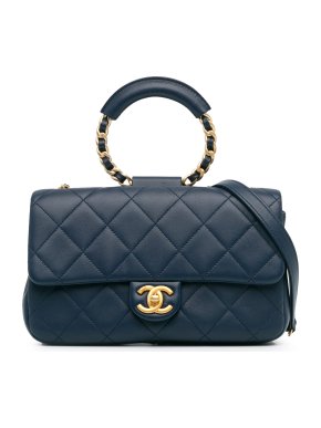 Chanel Midnight Blue Medium Lambskin In the Loop Flap Bag