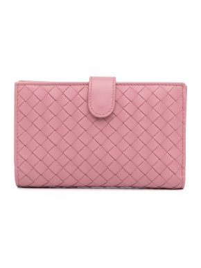 Bottega Veneta Pink Nappa Intrecciato Wallet