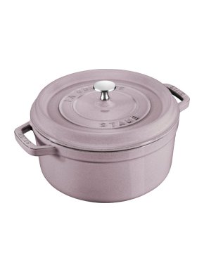 Staub Lilac Round Cast Iron Cocotte in Cherry Blossom
