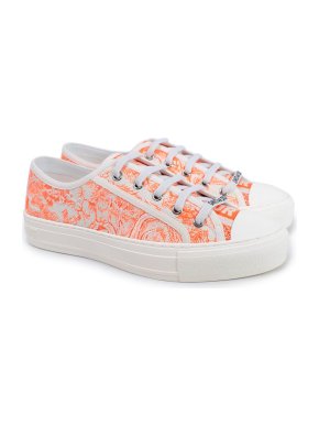 Dior Orange Toile de Jouy Walk N Dior Low Top Sneakers