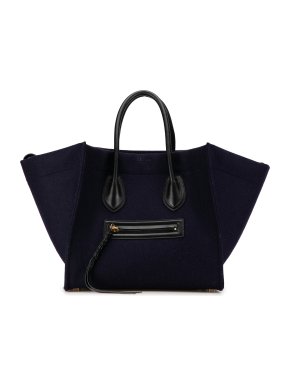 Celine Blue Wool Medium Phantom Luggage Tote