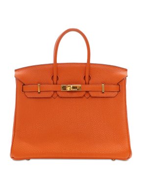 Hermes Birkin 25 Retourne in Orange Togo Leather with Gold Hardware