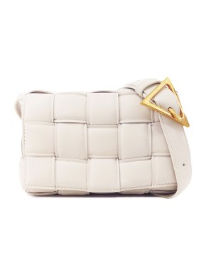Bottega Veneta  Cream Small Intrecciato Padded Cassette Bag