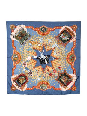 Hermes Blue 'La Magie' Silk Scarf