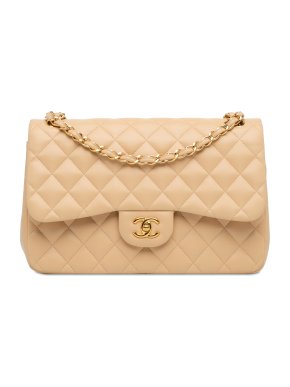 Chanel Beige Jumbo Classic Double Flap Bag