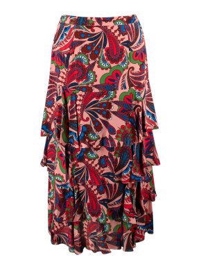 Borgo De Nor Pink Paisley Livi Tiered Skirt