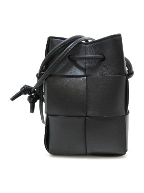 Bottega Veneta Black Mini Intrecciato Cassette Bucket Bag