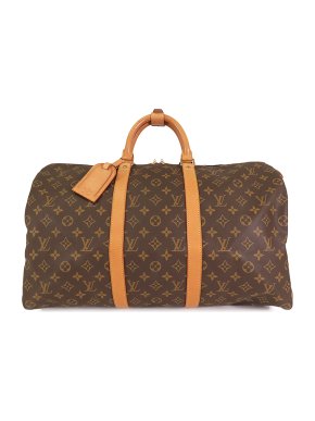Louis Vuitton Coated Canvas and Leather Monogram Keepall 50