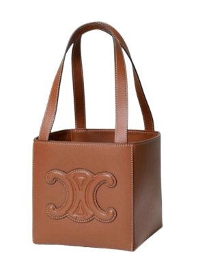 Celine Brown Triomphe Cuir Cube Handbag