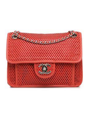 Chanel Red Small Perforated Calfskin Up In The Air Flap Bag
