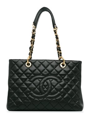 Chanel Black Caviar Leather Grand Shopping Tote Bag