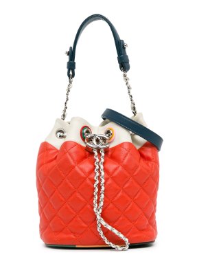 Chanel CC Quilted Lambskin Cuba Drawstring Bucket Bag