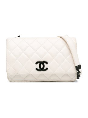Chanel White Caviar Leather My Everything Wallet on Chain