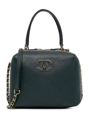 Chanel Blue CC Quilted Bullskin Vanity Case