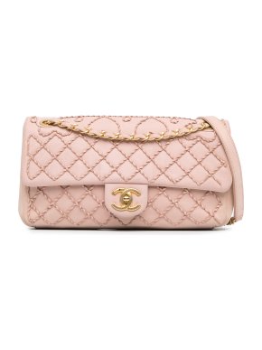 Chanel Pink Twist Quilted Heart Flap Bag
