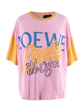 Loewe x Paula's Ibiza Pink Oversized Logo T-Shirt