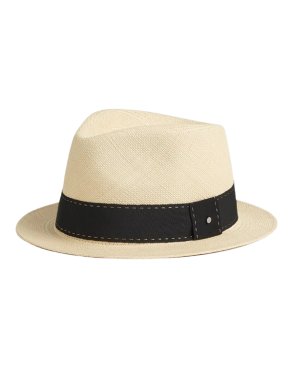 Hermes Brisa Straw Hat with Navy Band Size 58