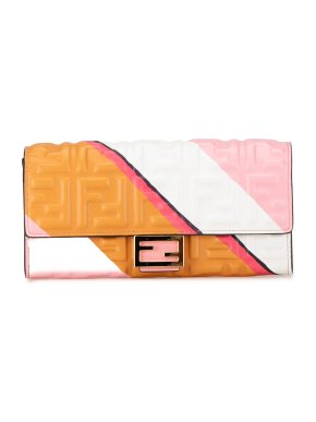 Fendi Multicoloured Zucca Embossed Baguette  Continental Wallet