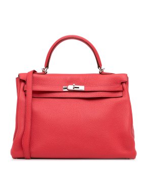 Hermes Kelly 35 Retourne in Red Togo Leather with Palladium Hardware