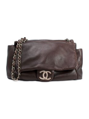 Chanel Chocolate Brown Lambskin Single Flap Shoulder Bag