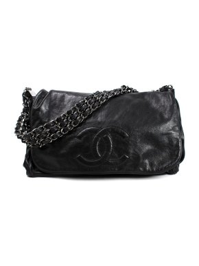 Chanel Black Lambskin Rock and Chain Single Flap Bag