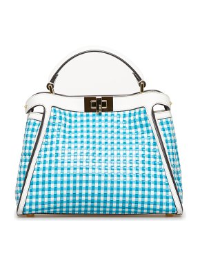 Fendi Blue Woven Peekaboo Bag