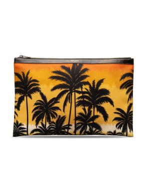 Saint Laurent Tropical Palm Tree Zip Pouch