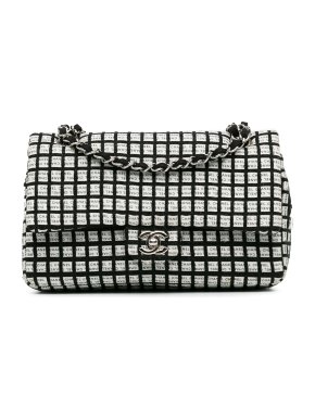 Chanel Ribbon Tweed Medium Classic Double Flap