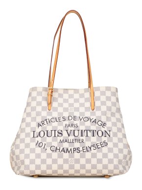 Louis Vuitton Coated Canvas and Leather Damier Azur Cabas Adventure MM