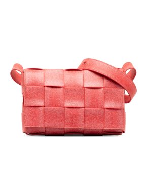 Bottega Veneta Red Rubber Maxi Intrecciato Cassette Crossbody