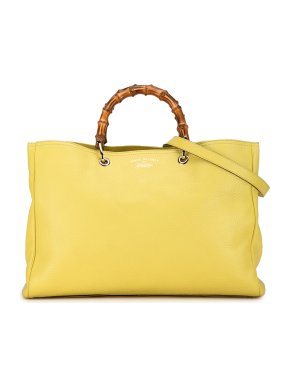 Gucci Yellow Large Bamboo Shopper Tote