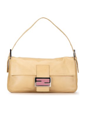 Fendi Nude Leather Baguette Bag