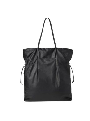 The Row Black Leather Polly Tote Bag