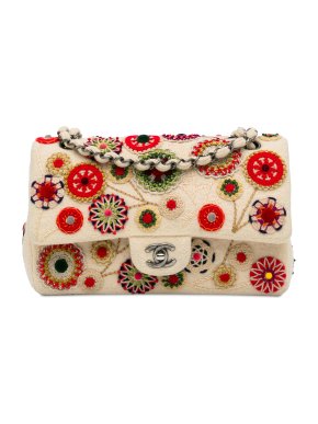 Chanel Cream Crochet Medium Metiers d'Art Paris-Salzburg Classic Double Flap Bag