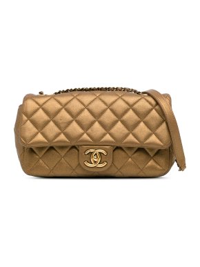 Chanel Metallic Gold Paris-Salzburg Metallic Lambskin CC Eyelet Flap Bag