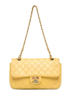 Chanel Yellow Medium Classic  Precious Jewel Single Flap Bag