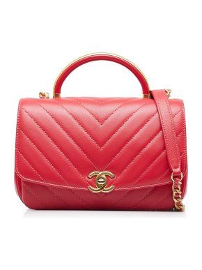 Chanel Red Chevron CC  Flap Bag